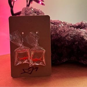 Gold fish in water earrings